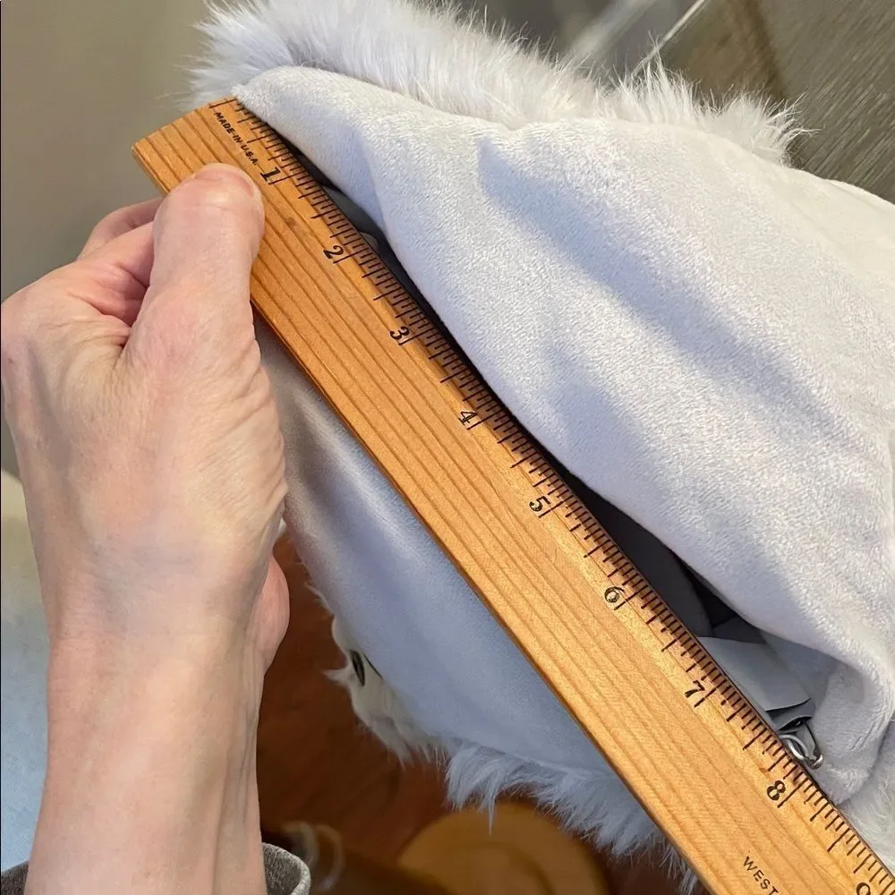 Restoration Hardware LUXE Fur Baby Animal Hood - Grey - 12 Months NWT